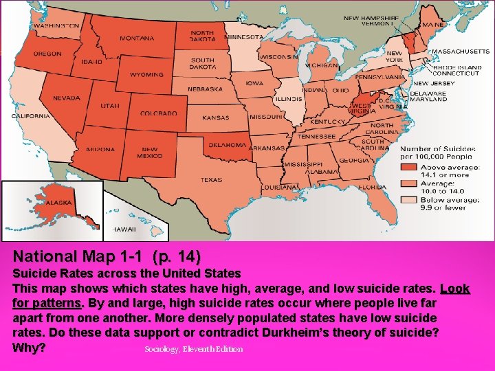 National Map 1 -1 (p. 14) Suicide Rates across the United States This map