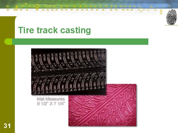 Tire track casting 31 