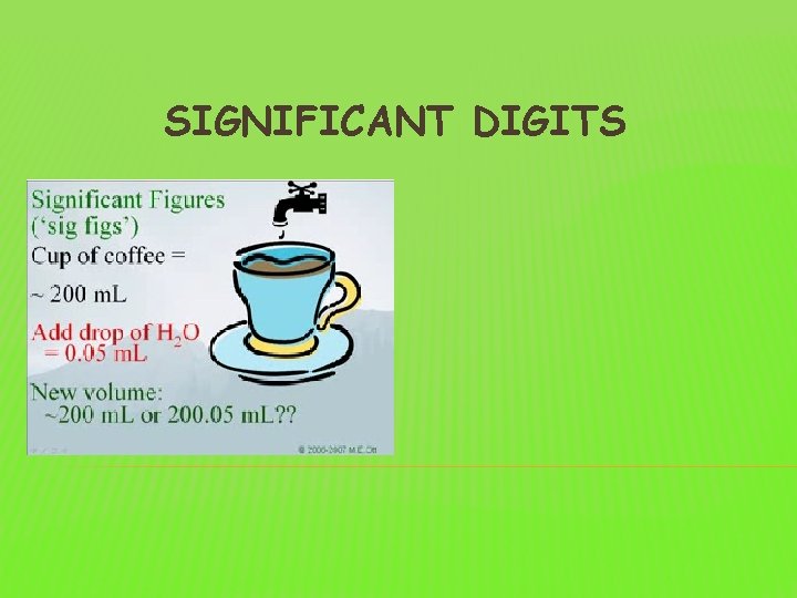 SIGNIFICANT DIGITS 