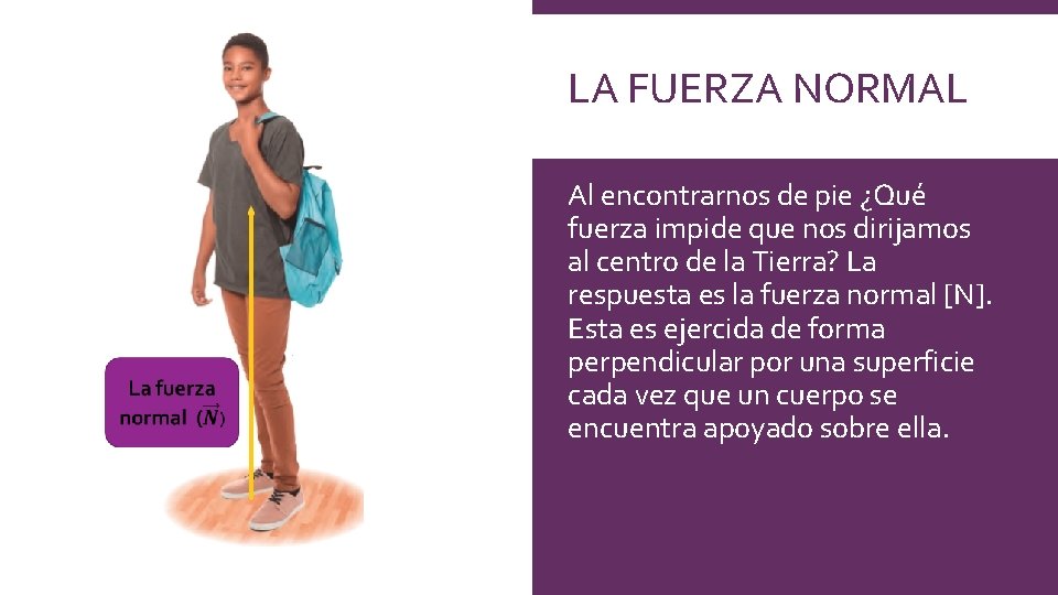 LA FUERZA NORMAL Al encontrarnos de pie ¿Qué fuerza impide que nos dirijamos al LA FUERZA NORMAL Al encontrarnos de pie ¿Qué fuerza impide que nos dirijamos al