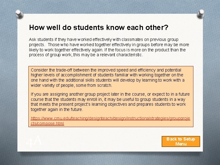 How well do students know each other? Ask students if they have worked effectively