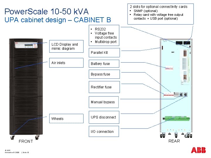 Power. Scale 10 -50 k. VA UPA cabinet design – CABINET B LCD Display Power. Scale 10 -50 k. VA UPA cabinet design – CABINET B LCD Display