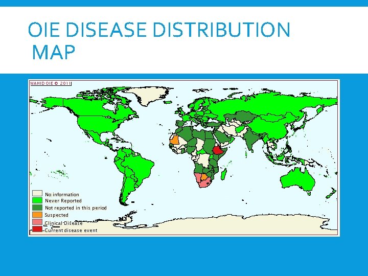 OIE DISEASE DISTRIBUTION MAP 