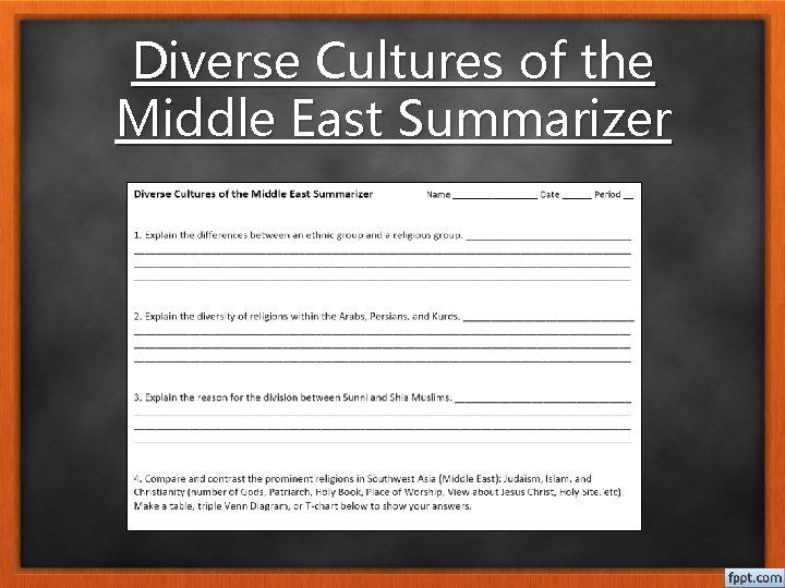 Diverse Cultures of the Middle East Summarizer 