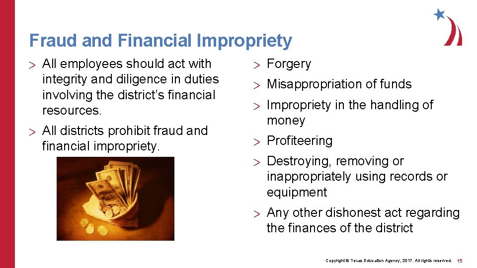 Fraud and Financial Impropriety > All employees should act with integrity and diligence in