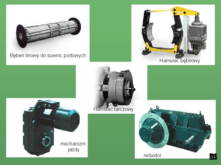 Bęben linowy do suwnic portowych Hamulec bębnowy Hamulec tarczowy mechanizm jazdy reduktor 