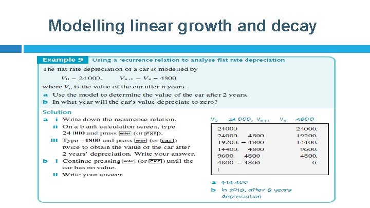 Modelling linear growth and decay 