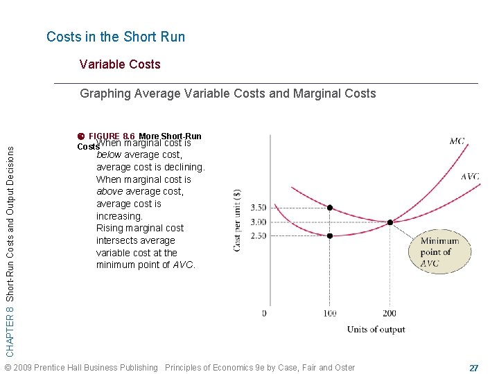 Costs in the Short Run Variable Costs CHAPTER 8 Short-Run Costs and Output Decisions