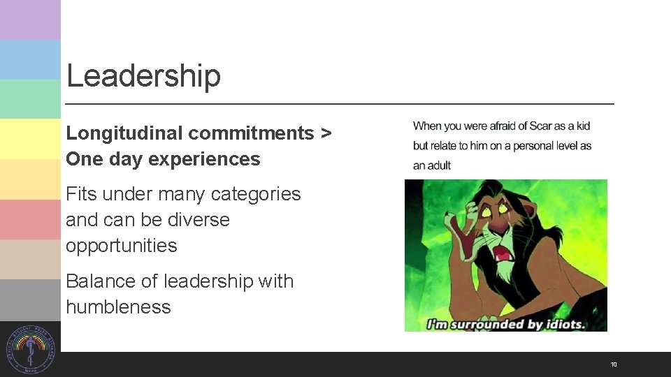 Leadership Longitudinal commitments > One day experiences Fits under many categories and can be