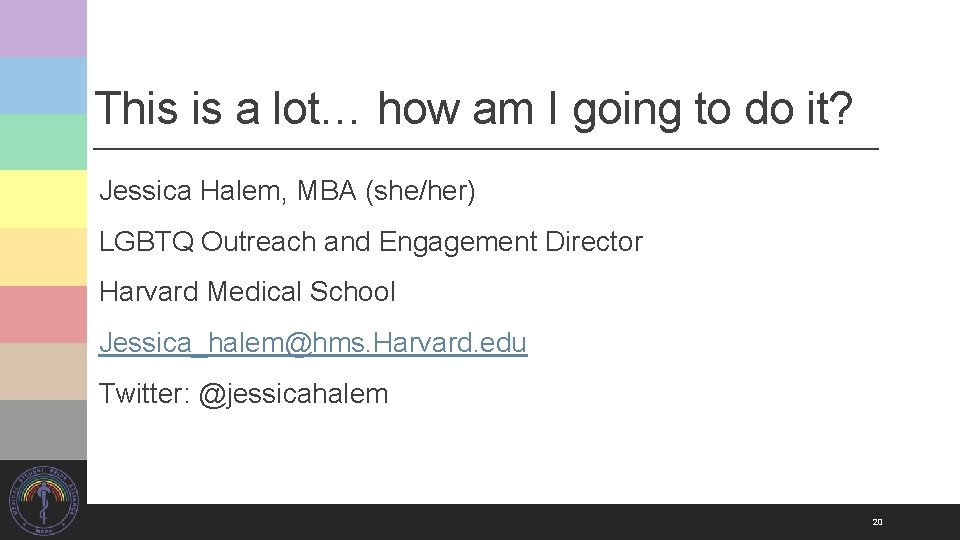 This is a lot… how am I going to do it? Jessica Halem, MBA