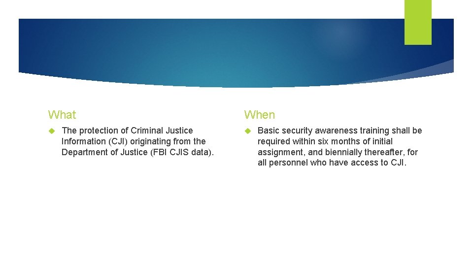 What The protection of Criminal Justice Information (CJI) originating from the Department of Justice