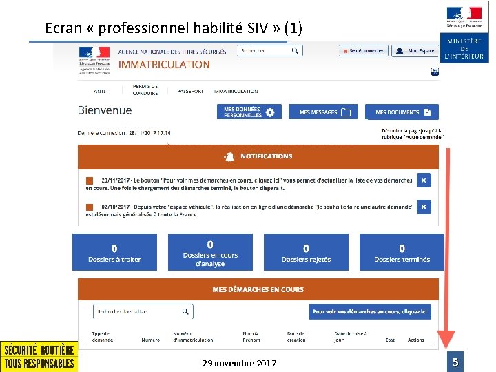 Ecran « professionnel habilité SIV » (1) 29 novembre 2017 5 Ecran « professionnel habilité SIV » (1) 29 novembre 2017 5