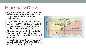 HJULSTROM CURVE • A graph that shows the relationship • • • between the