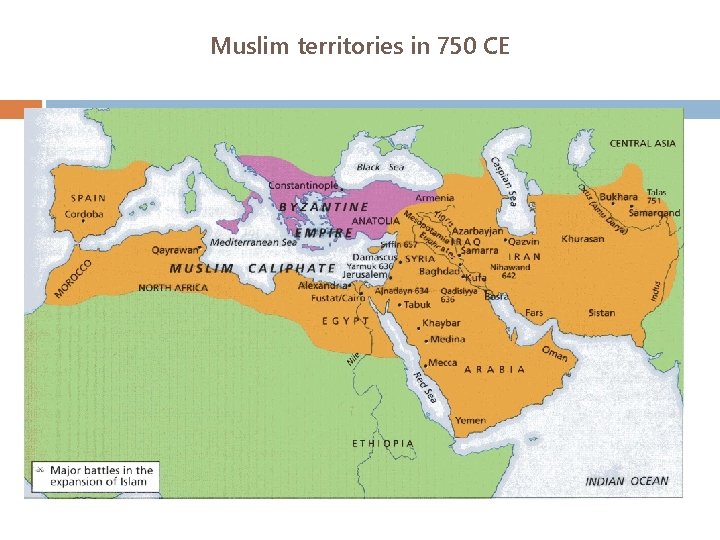 Muslim territories in 750 CE 