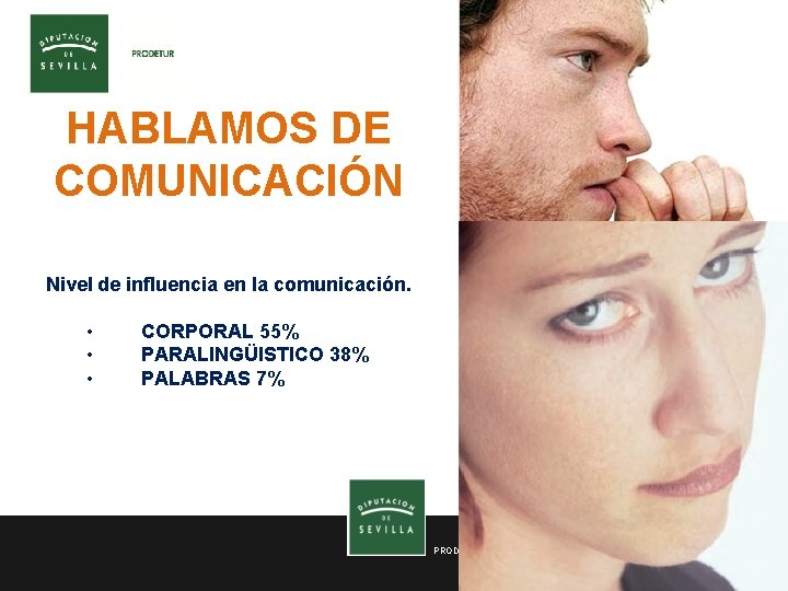 HABLAMOS DE COMUNICACIÓN Nivel de influencia en la comunicación. • • • CORPORAL 55%
