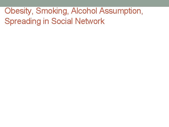 Obesity, Smoking, Alcohol Assumption, Spreading in Social Network 