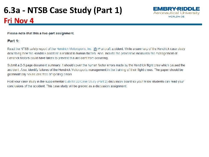 6. 3 a - NTSB Case Study (Part 1) Fri Nov 4 