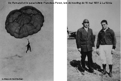 De Romanet et le parachutiste Francisco Perez, lors du meeting du 10 mai 1931