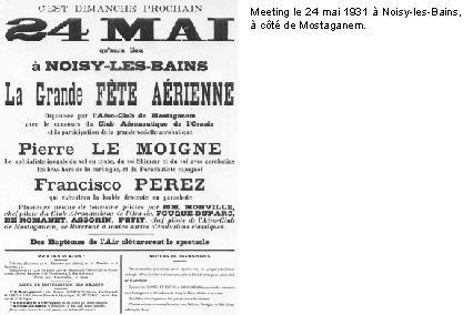 Meeting le 24 mai 1931 à Noisy-les-Bains, à côté de Mostaganem. 