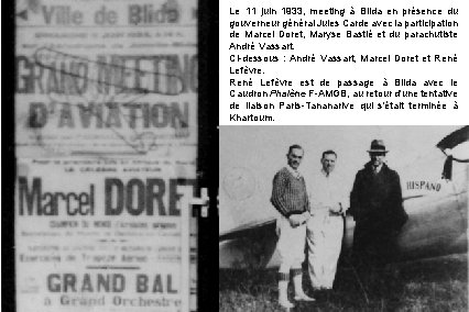 Le 11 juin 1933, meeting à Blida en présence du gouverneur général Jules Carde