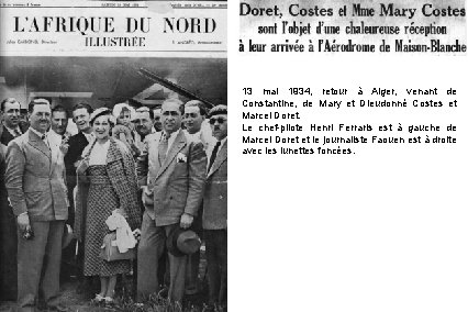 13 mai 1934, retour à Alger, venant de Constantine, de Mary et Dieudonné Costes