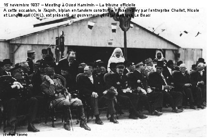 15 novembre 1937 – Meeting à Oued Hamimin – La tribune officielle A cette