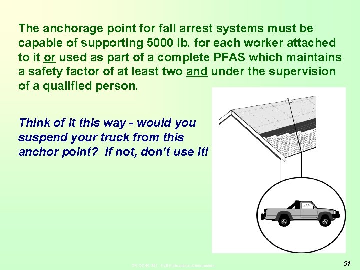 The anchorage point for fall arrest systems must be capable of supporting 5000 lb.