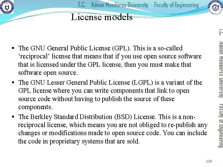 License models § The GNU General Public License (GPL). This is a so-called ‘reciprocal’