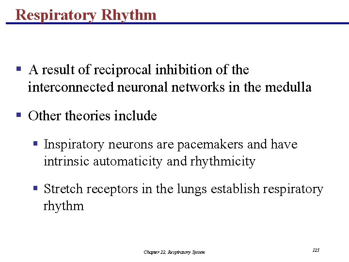 Respiratory Rhythm § A result of reciprocal inhibition of the interconnected neuronal networks in