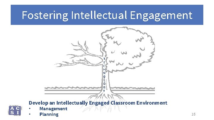 Fostering Intellectual Engagement T E C H N O L O G Y Develop