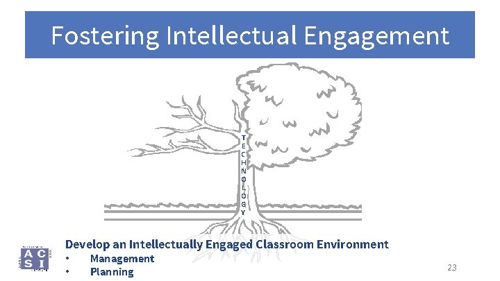 Fostering Intellectual Engagement T E C H N O L O G Y Develop