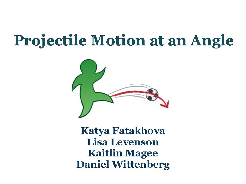 Projectile Motion at an Angle Katya Fatakhova Lisa Levenson Kaitlin Magee Daniel Wittenberg 