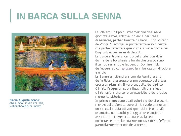 IN BARCA SULLA SENNA Pierre-Auguste Renoir olio su tela, 71 x 92 cm, 187, IN BARCA SULLA SENNA Pierre-Auguste Renoir olio su tela, 71 x 92 cm, 187,