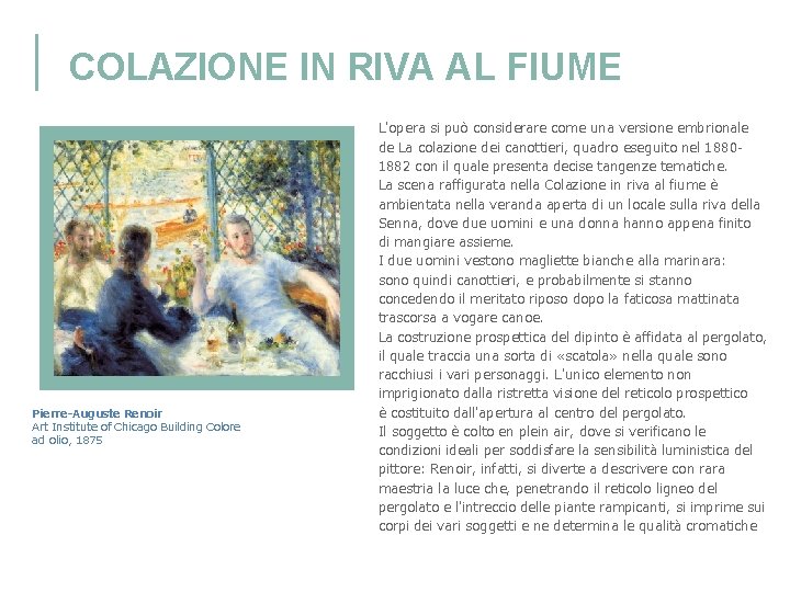 COLAZIONE IN RIVA AL FIUME Pierre-Auguste Renoir Art Institute of Chicago Building Colore ad COLAZIONE IN RIVA AL FIUME Pierre-Auguste Renoir Art Institute of Chicago Building Colore ad