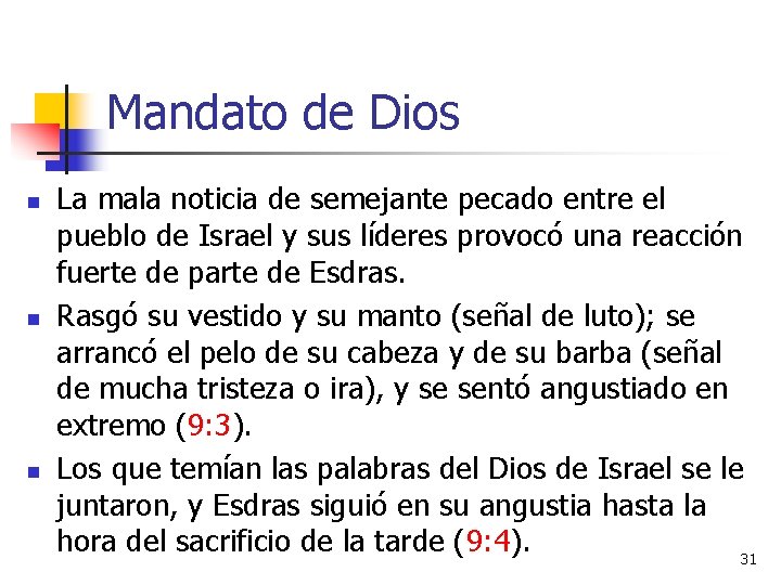 Mandato de Dios n n n La mala noticia de semejante pecado entre el