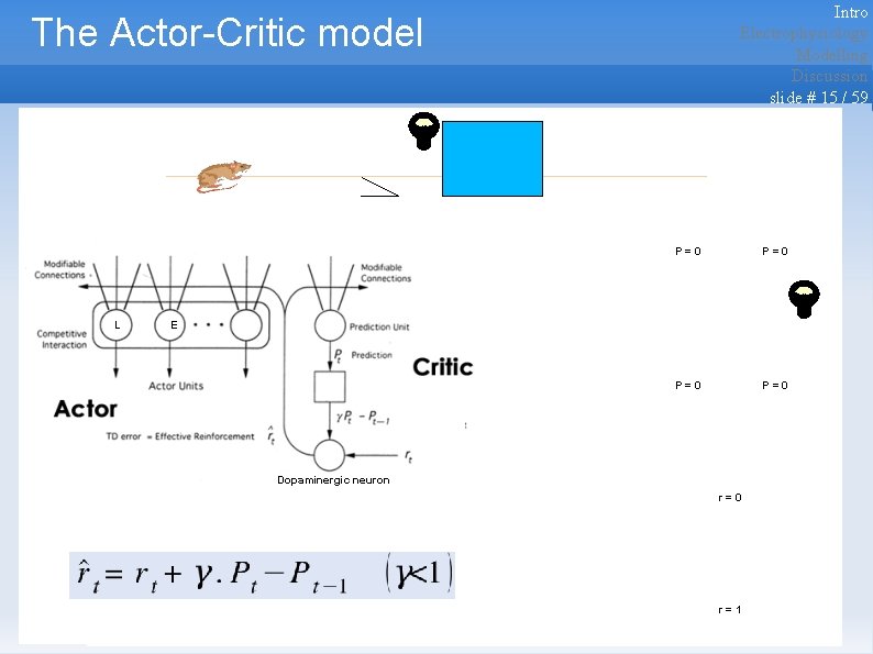 Intro Electrophysiology Modelling Discussion slide # 15 / 59 The Actor-Critic models L P=0
