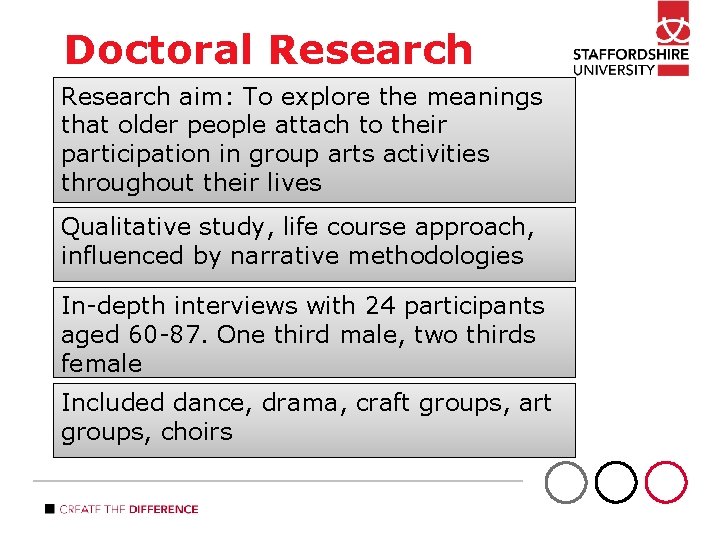 Doctoral Research aim: To explore the meanings that older people attach to their participation