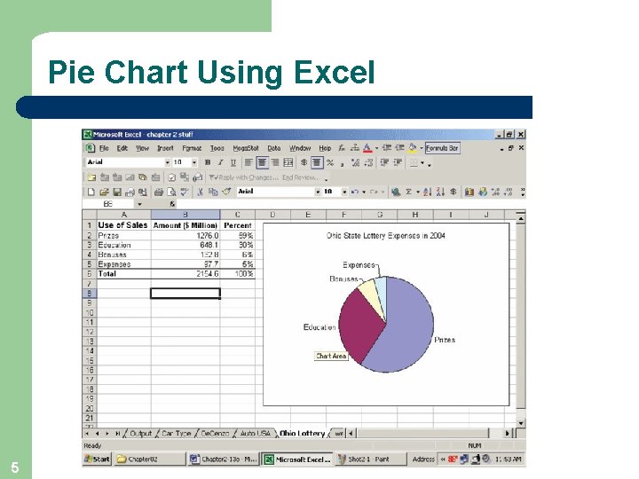 Pie Chart Using Excel 5 