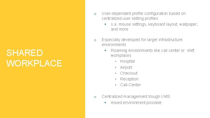 o User-dependent profile configuration based on centralized user setting profiles § s. a. mouse