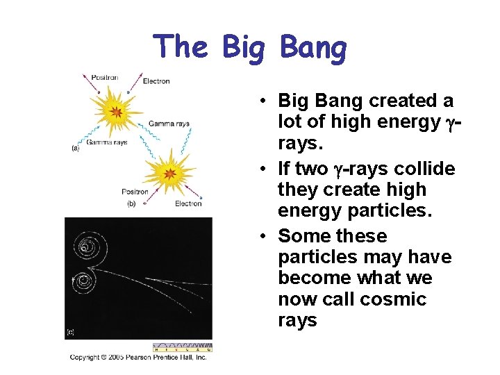 The Big Bang • Big Bang created a lot of high energy grays. •