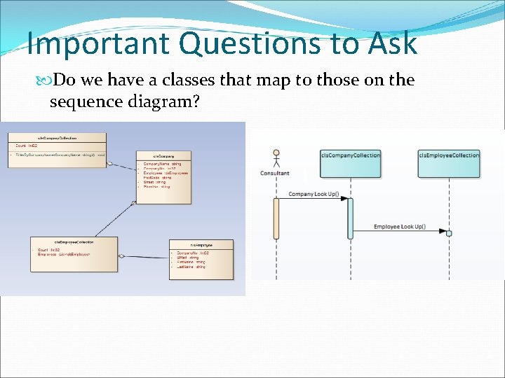 Important Questions to Ask Do we have a classes that map to those on Important Questions to Ask Do we have a classes that map to those on