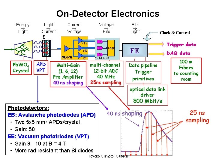 On-Detector Electronics Energy Light Current Voltage Bits 1 x 6 Pb. WO 4 Crystal