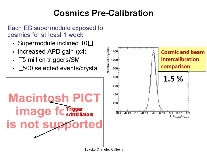 Cosmics Pre-Calibration Each EB supermodule exposed to cosmics for at least 1 week •