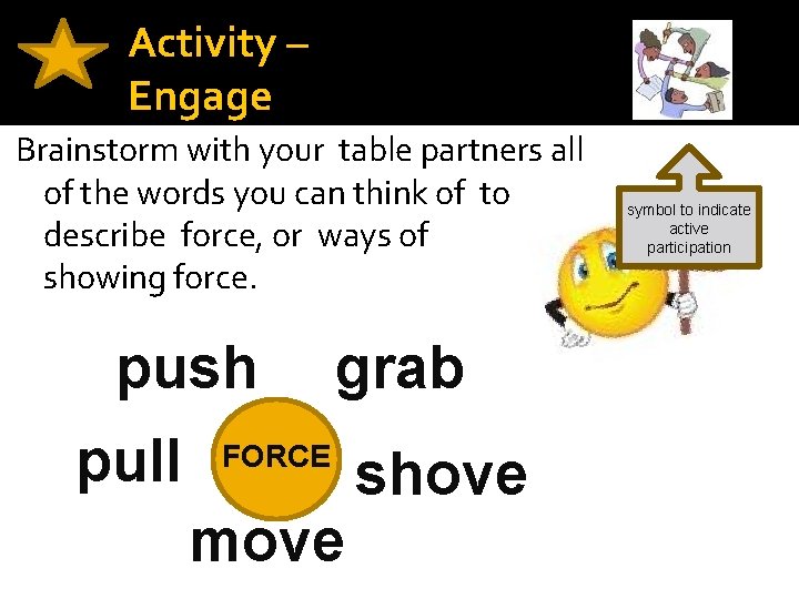 Activity – Engage Brainstorm with your table partners all of the words you can