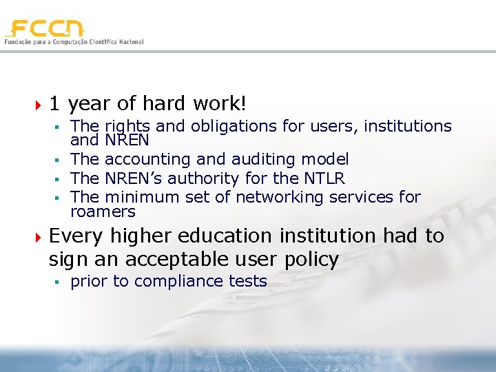 41 § § year of hard work! The rights and obligations for users, institutions