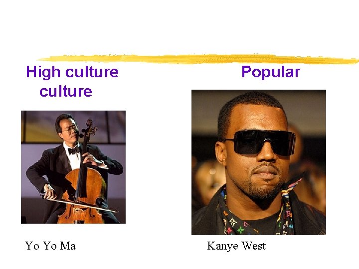 High culture Yo Yo Ma Popular Kanye West 