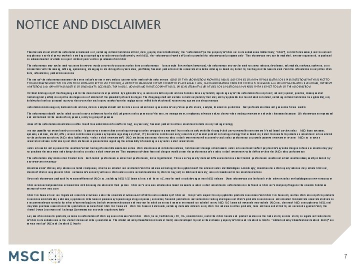 NOTICE AND DISCLAIMER This document and all of the information contained in it, including