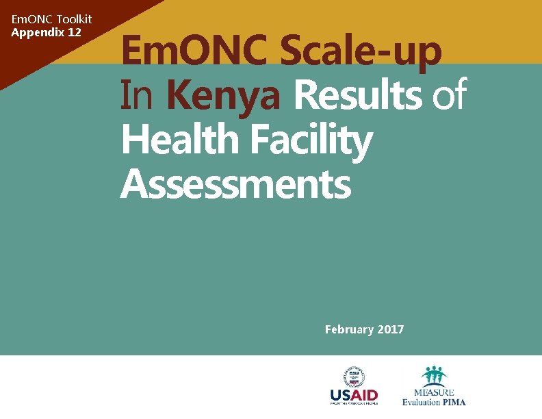 Em. ONC Toolkit Appendix 12 Em. ONC Scale-up In Kenya Results of Health Facility