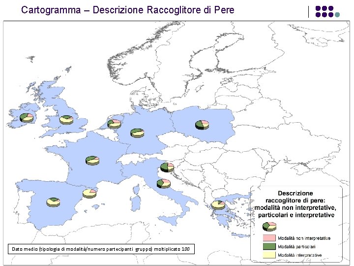 Cartogramma – Descrizione Raccoglitore di Pere Dato medio (tipologia di modalità/numero partecipanti gruppo) moltiplicato