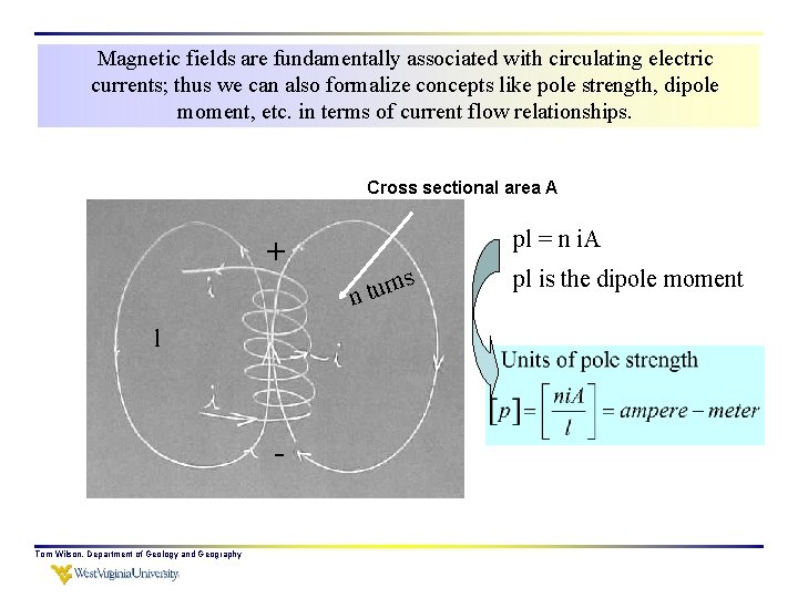 Magnetic fields are fundamentally associated with circulating electric currents; thus we can also formalize
